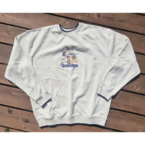 Vintage "No One Does It Like Grandpa" Crewneck Sweatshirt Mens Sz XL MC Sport - Picture 1 of 6